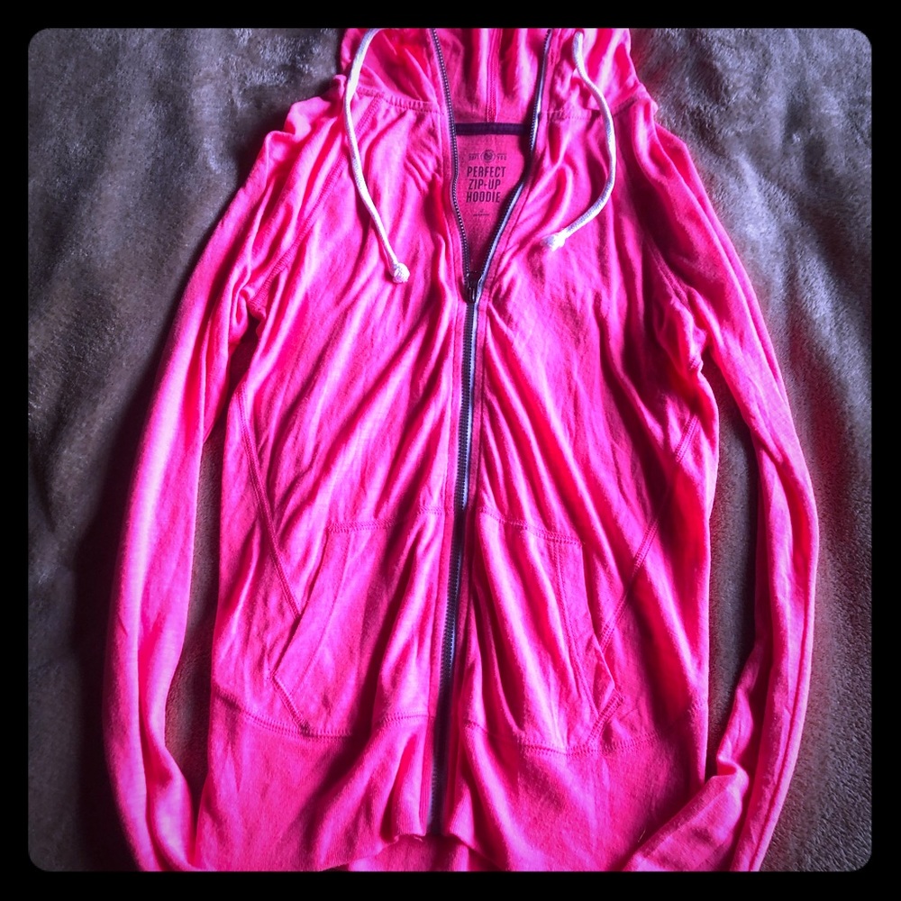 Hot pink zip up hoodie